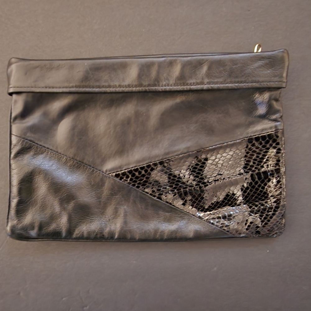 Vintage Durabilt elano Clutch Bag, Womens, Black Color, Some Suede, Sequin, Zip